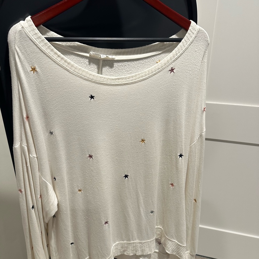 Workshop Republic Clothing Star Embroidered Blouse - Cream